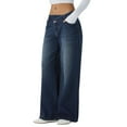 thumbnail image 3 of Jean en Denim pour Femme à Taille Haute avec Poches et Jambe Grand S, 3 of 7