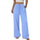 thumbnail image 4 of Pantalones de Lino Mujeres de Verano de Color Sólido Estirado-Cintura Casual Pantalones Rectos con Mezcla de Lino de Algodón Suave, Pantalones Transpirables de Longitud de Tobillo para Diario, 4 of 8