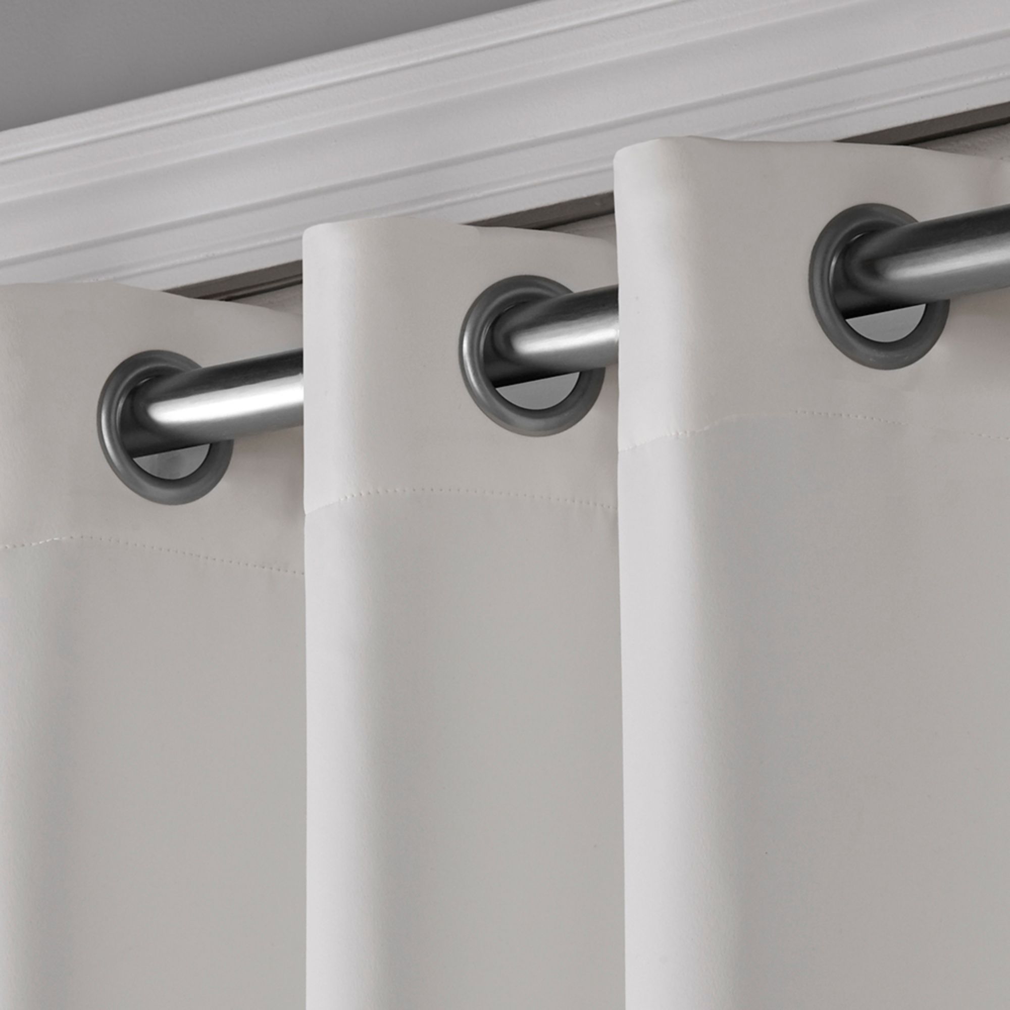 Exclusive Home Sateen Twill Woven Room Darkening Blackout Wide Patio Grommet Top Single Curtain Panel, 100"x96", Vanilla