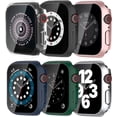 thumbnail image 1 of 6 Pack Case Compatible with Apple Watch Series 8/7 41mm, Built-in Tempered Glass Screen Protector, Hard PC Bumper Scratch Resistant Full Protective Touch Sensitive iWatch 41mm Cover, 1 of 5