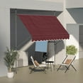 thumbnail image 2 of Outsunny 10' x 4' Retractable Awning, Freestanding & Non-Screw, Wine Red, 2 of 10
