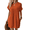 Orange, variant on Solid Color Round Neck Loose Short Sleeve Pocket Dress Black S