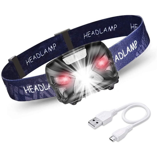 Linterna Frontal LED, Faros Recargables USB con Sensor de Movimiento, 300LM 8 Modos de Iluminación IPX4 Impermeable, 30 Horas Continuas, Pesca, Camping, Lectura, Senderismo, Ciclismo