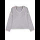 thumbnail image 3 of Suéteres Casuales de Larga con Cuello en V para Mujer, Suéteres Sueltos de Punto Grueso y Suave, Sudaderas, Tops. Gris XXXL, 3 of 8