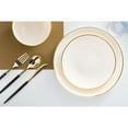 thumbnail image 2 of Crown Display™ 200 Piece Ivory And Gold Rimmed Disposable Plastic Plates For Party And Cutlery Set - Service For 40, 2 of 5