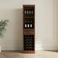 thumbnail image 3 of Miekor Furniture Brown walnut color modular wine bar Cabinet with Storage Shelves with Hutch for Dining Room BS7384, 3 of 6