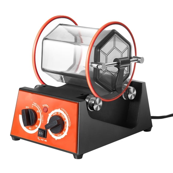 Jewelry Polisher Tumbler, 6.6lbs Capacity - Mini Rotary Tumbler Machine with Timer & 5 Speeds for Jewelry, Gemstones, Coins Polishing, Buffing & Grinding
