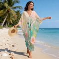 thumbnail image 5 of Xixirimido Hummingbird Spring Floral Print Kaftan Dresses for Women Plus Size V Neck Caftans Long Batwing Sleeve Beach Cover Ups Summer Beach Dress, 5 of 7