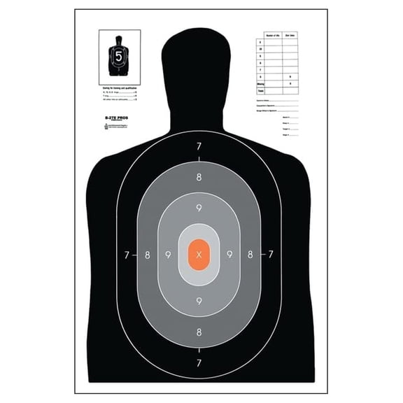 - B-27E Pros Paper Target - 100 Pack - Paper Targets, Shooting Targets