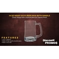 thumbnail image 2 of Glass Beer Mugs by ARC 14 oz. Set of 10, Bulk Pack - Great for Octoberfest, Pub, Restaurant - Clear, 2 of 5