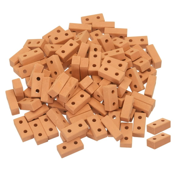 Unique Bargains Miniature Bricks Clay Mini Wall Brick for Model Building Red Pack of 100 Scale 1/12 28x14x9mm/1.1x0.55x0.35'