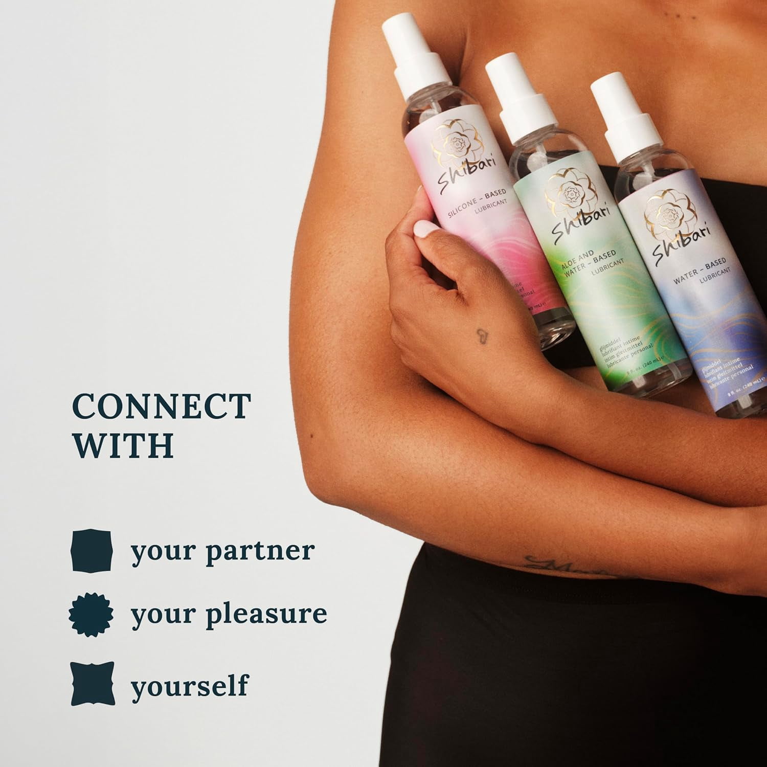 Shibari Water-Based Personal Lubricant, pH Balanced Silky Intimate Lube for Couples, 8 fl oz