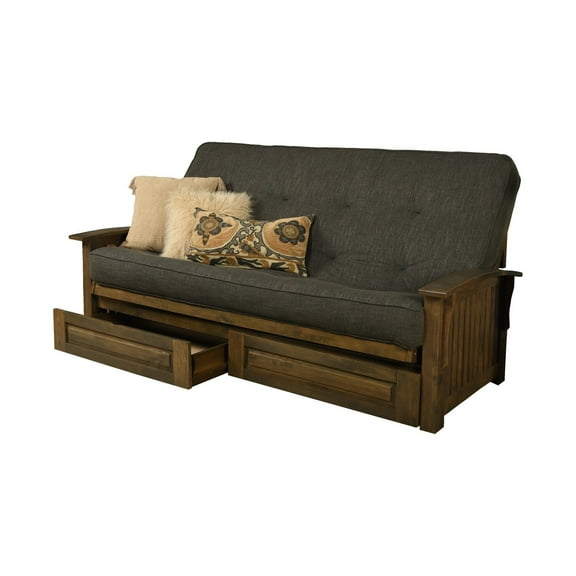 Kodiak Furniture Washington Queen-size Wood Storage Futon-Charcoal Gray Mattress