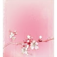 thumbnail image 3 of Peach Duvet Cover Set, Japanese Inspired Cherry Blossom Branch Sakura Flowers in Soft Colored Spring Time, Decorative 3 Piece Bedding Set with 2 Pillow Shams, Queen Size, Pink White, by Ambesonne, 3 of 3