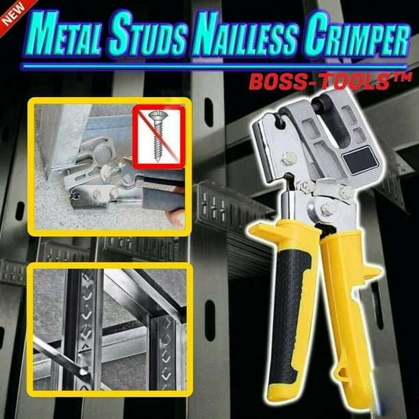 Metal Studs Nailless Crimper Plaster Board Drywall Pliers For Fastening Metal Stud Crimper O7T9