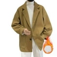 thumbnail image 1 of LOVZFMLL Jackets for Men Man Leisure Solid Color Tailored Collar Add Velvet Mao Long Sleeves Overcoat, 1 of 3