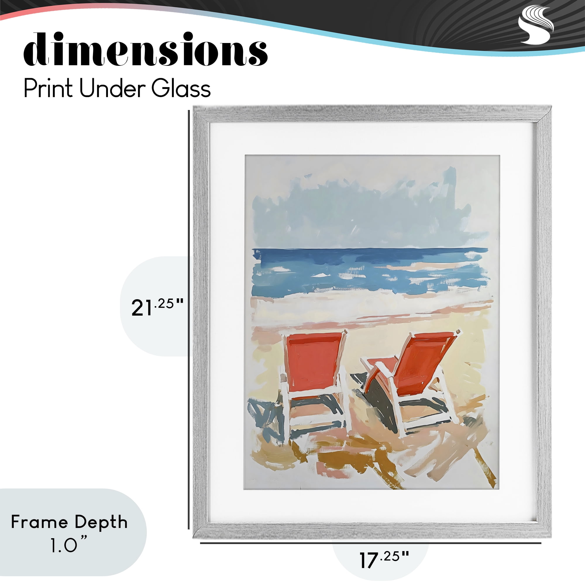 Stupell Industries Two Sunlit Beach Chairs Gray Framed Print Under Glass, design by The Prints Vibe