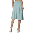 thumbnail image 2 of VUPSGEZ Women's Simple Comfort Basic Stretch A Line Flared Knee Length Skirt (Blue2,S), 2 of 8