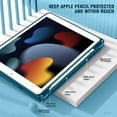thumbnail image 4 of iPad 9th Generation Case 2021/iPad 8th Generation Case 2020 10.2 Inch with Pencil Holder, iPad 7th Gen 2019 Case with Clear Transparent Back, Auto Wake/Sleep Cover(Teal), 4 of 15