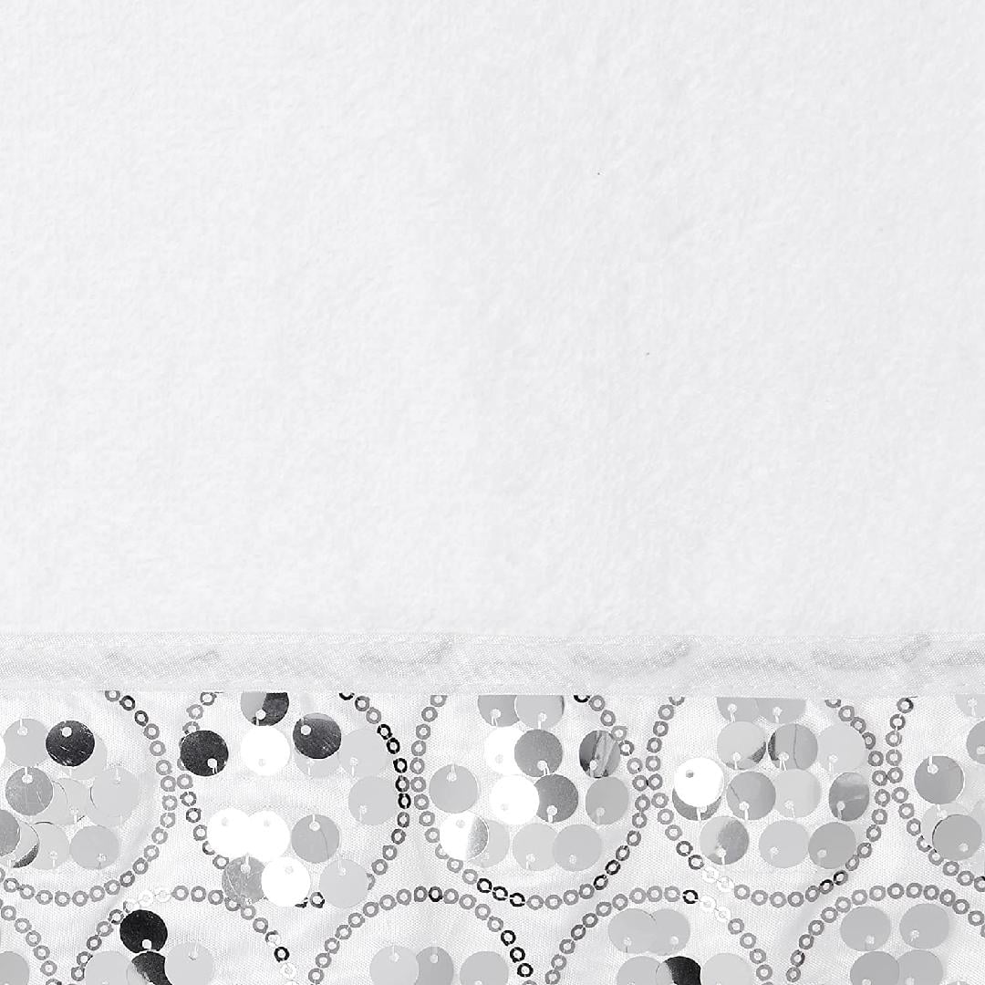 Popular Bath Sinatra 3 Piece Bling  Modern Towel Set, White with Silver Sequins