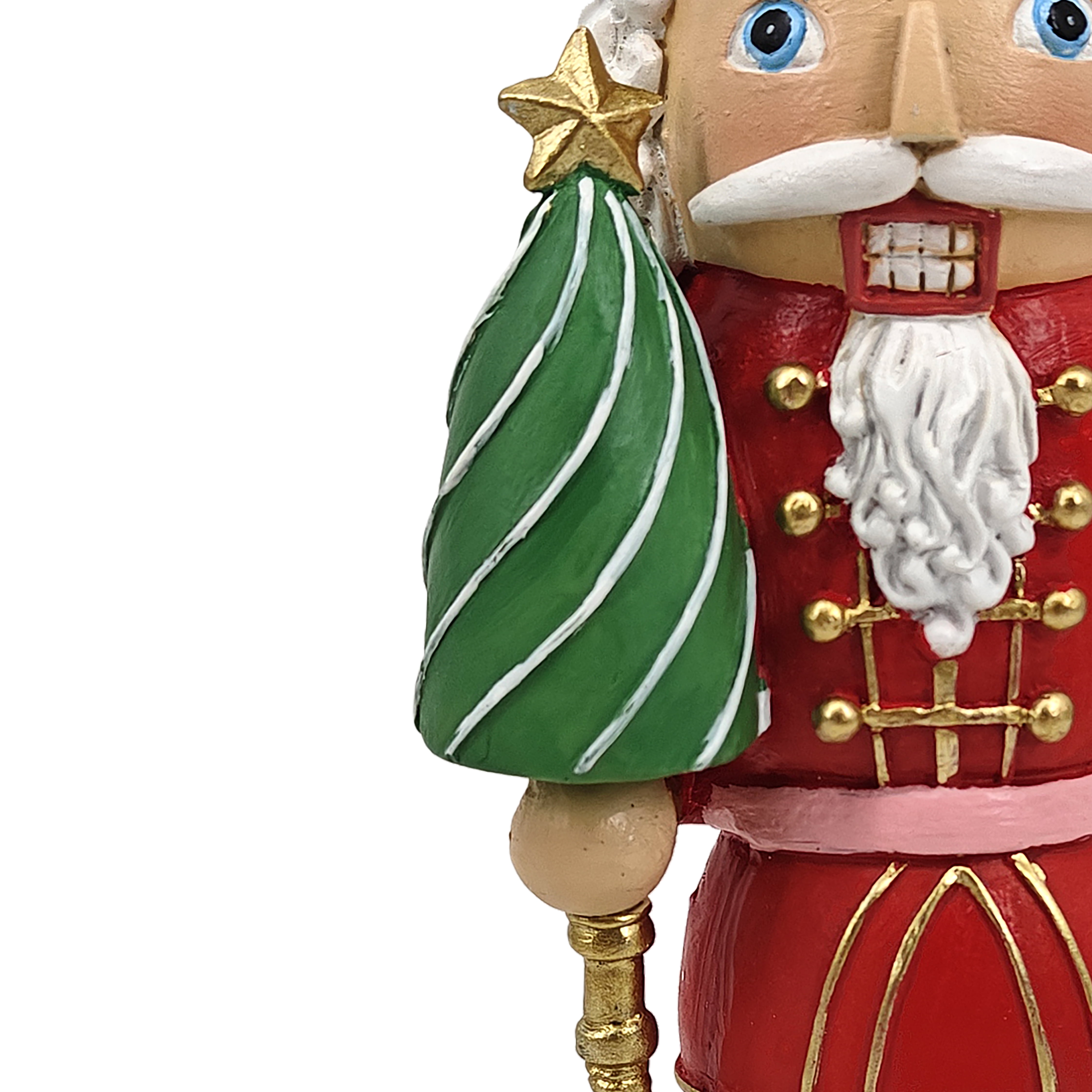 Holiday Time Resin Nutcracker With Tree