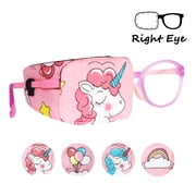 Astropic Cotton & Silk Eye Patch for Kids Glasses (Right Eye, Pink Hair Unicorn)