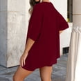 thumbnail image 6 of Mifsaly 2 Piece Short Sets for Women Oversized V Neck T Shirt and High Waisted Shorts Soft Breathable Athletic Workout Outfits 2026 Wine,S, 6 of 7