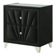 thumbnail image 3 of Furniture of America Noir 2-Drawer Fabric Upholstered Black Nightstand, 3 of 5