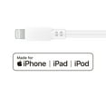 thumbnail image 3 of onn. Lightning to USB Cable 10' White for iPhone 14 or Older, AirPods, and iPad, 3 of 5