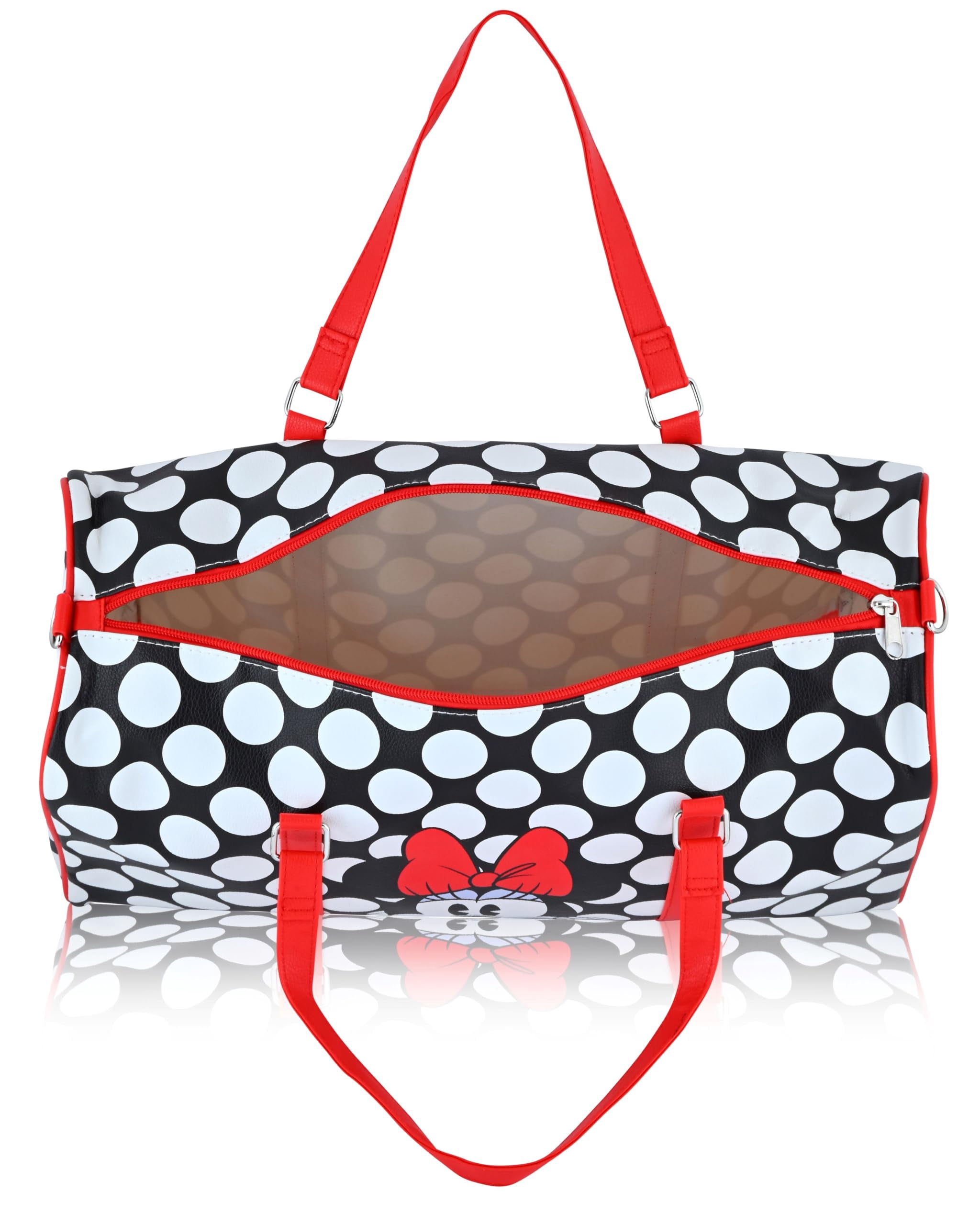 Minnie Mouse Duffle Bag  Disney Minnie Mouse 16" PU Leather Travel Bag, Overnight Bag, Weekender Bag  Disney Gifts for Women, Girls, Men  Ages 3+
