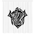 thumbnail image 2 of Ambesonne Fantasy Shower Curtain, Tattoo-Like Dragon Drawing, 69"Wx75"L, Charcoal Grey and White, 2 of 4