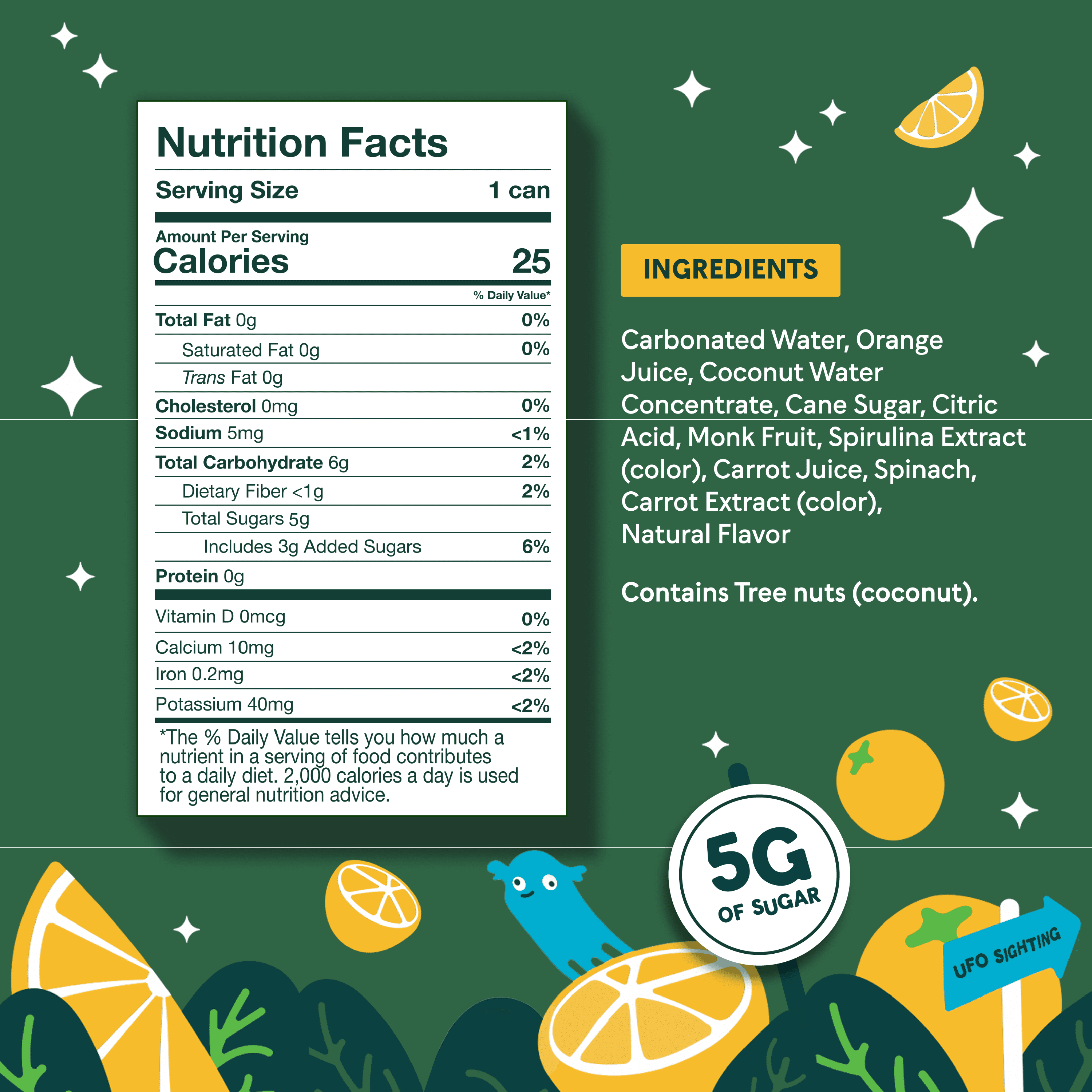 (6 pack) Roxberry Low Sugar Soda for Kids – Orange Citrus, 5g Sugar, No Artificial Flavors or Sweeteners – Plant-Powered Sparkling Juice, 7.5 fl oz (4 pack)