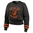 thumbnail image 2 of Women's WEAR by Erin Andrews  Black Baltimore Orioles Vintage Washed Cropped Pullover Sweatshirt, 2 of 4