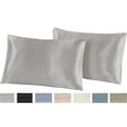 thumbnail image 4 of Satin Radiance 230 Thread Count Silver Solid Print Sheet Set, Twin-XL, 3 Pieces, 4 of 8