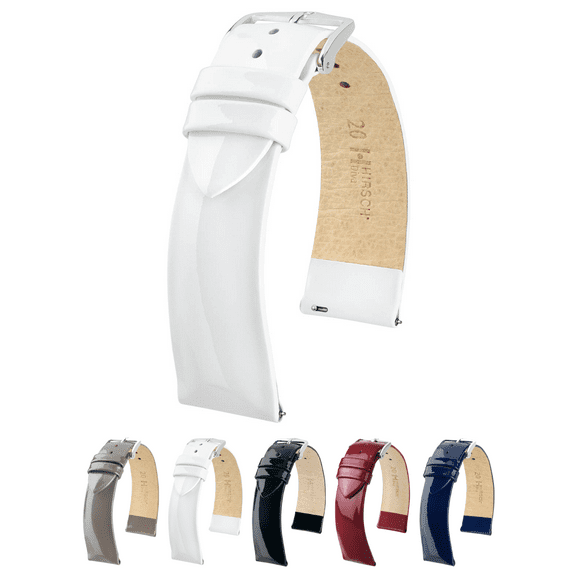 Hirsch Diva Leather Watch Strap - White - M - 16mm - Silver Buckle