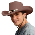 thumbnail image 5 of Chapeau de Cowboy Style Western pour Usage Extérieur Design Jazz Classique Mode Protection Solaire pour Toutes Saisons, 5 of 5