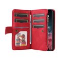 thumbnail image 2 of ELEHOLD for Samsung Galaxy S24 Ultra Wallet Case Zipper Pocket Large Capacity Card Slots Flip Stand Magnetic Phone Cover design for Samsung Galaxy S24 Ultra with Wrist Strap Purse Case,Red, 2 of 10