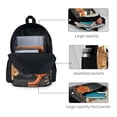 thumbnail image 3 of Lsque Four Cats Watching Rain Pattern Adult Backpack – Durable & Lightweight PU Canvas Storage Bag , 15” Laptop Compartment, and Multiple Pockets, 3 of 7