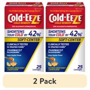 (2 pack) Cold-EEZE Soft-Center Liquid Honey Lemon Zinc Lozenges, Cold Remedy, 25 Ct