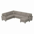thumbnail image 2 of Bush Furniture Hudson U Shaped Couch with Reversible Chaise Lounge by  Cream Herringbone, 2 of 5