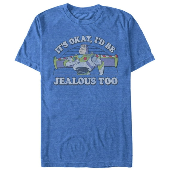Men's Toy Story Buzz Lightyear I'd Be Jealous Too Graphic Tee Royal Blue Heather Small