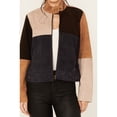 thumbnail image 3 of Cleo + Wolf Women's Carter Colorblock Suede Zip-Up Jacket Brick Red   US, 3 of 4