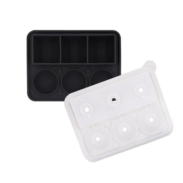 Combo de bandeja para cubitos de hielo, moldes para hielo cuadrados y en forma de bola, fusión lenta para whisky, fácil liberación, reutilizable