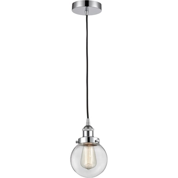 616-1PH-PC-G202-6 Innovations Lighting Beacon - 1 Light Mini Pendant In Industrial Style-9.5 Inches Tall and 6 Inches Wide-Polished Chrome
