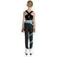 thumbnail image 3 of inhzoy Kids Girls 2PCs Gymnastic Pant Suit Racer Back Crop Top with Leggings Black&Green 12, 3 of 7