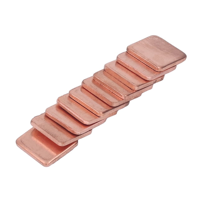 20 Pcs Copper Heat Sink Red Computer Heat Sink Shim 15x15mm Computer GPU Heat Sink Shim Pad for Passive Cooling