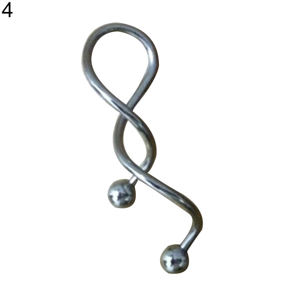 Bluelans 1Pc 14g Cool Twist Spiral Ear Industrial Barbell Belly Ring