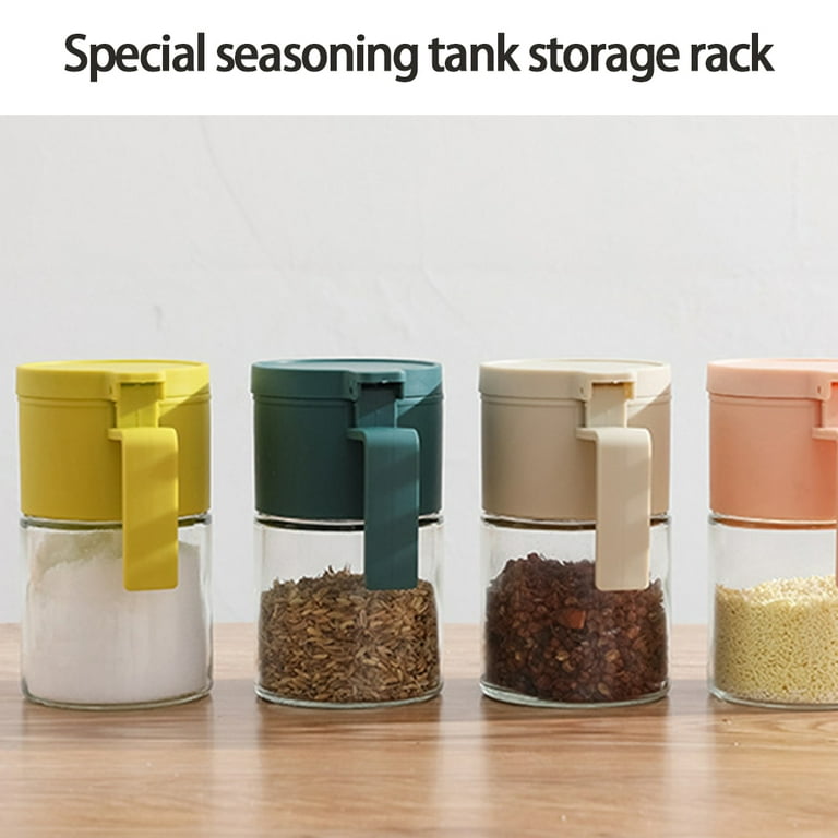 Glass Spice Jars Moisture-Proof Spice Containers with Spoons,300ml Spice  Bottles, Mini Seasoning