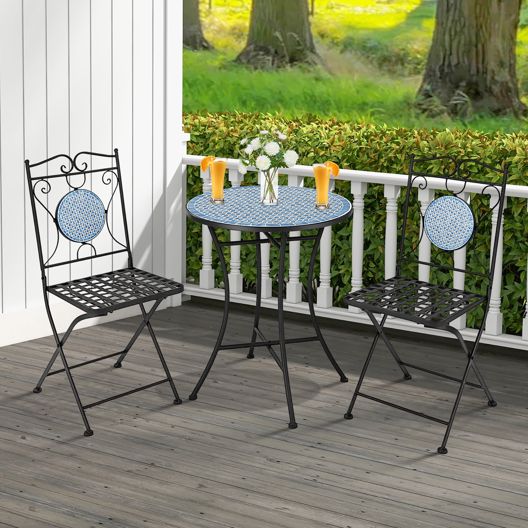 Free Shipping! Gymax 3 PCS Patio Bistro Set Outdoor Patio