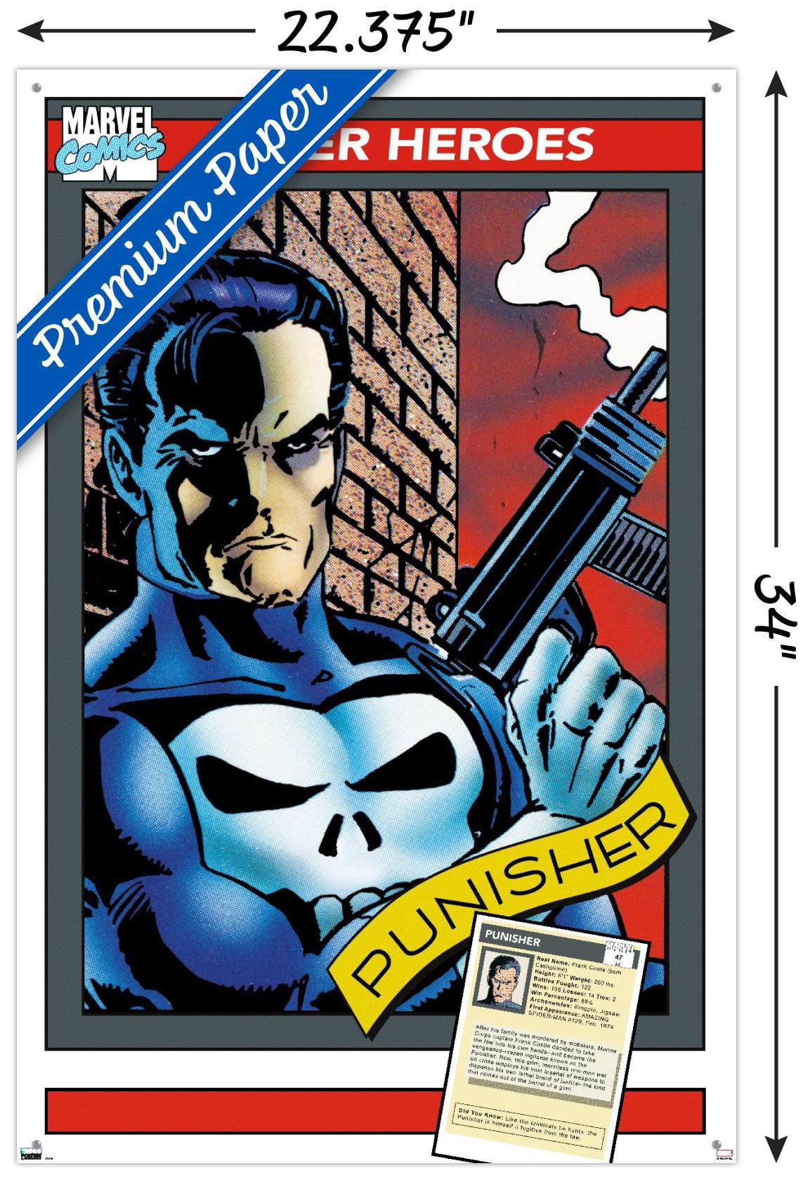 Marvel Trading Cards - Punisher Wall Poster with Pushpins, 22.375" x 34"